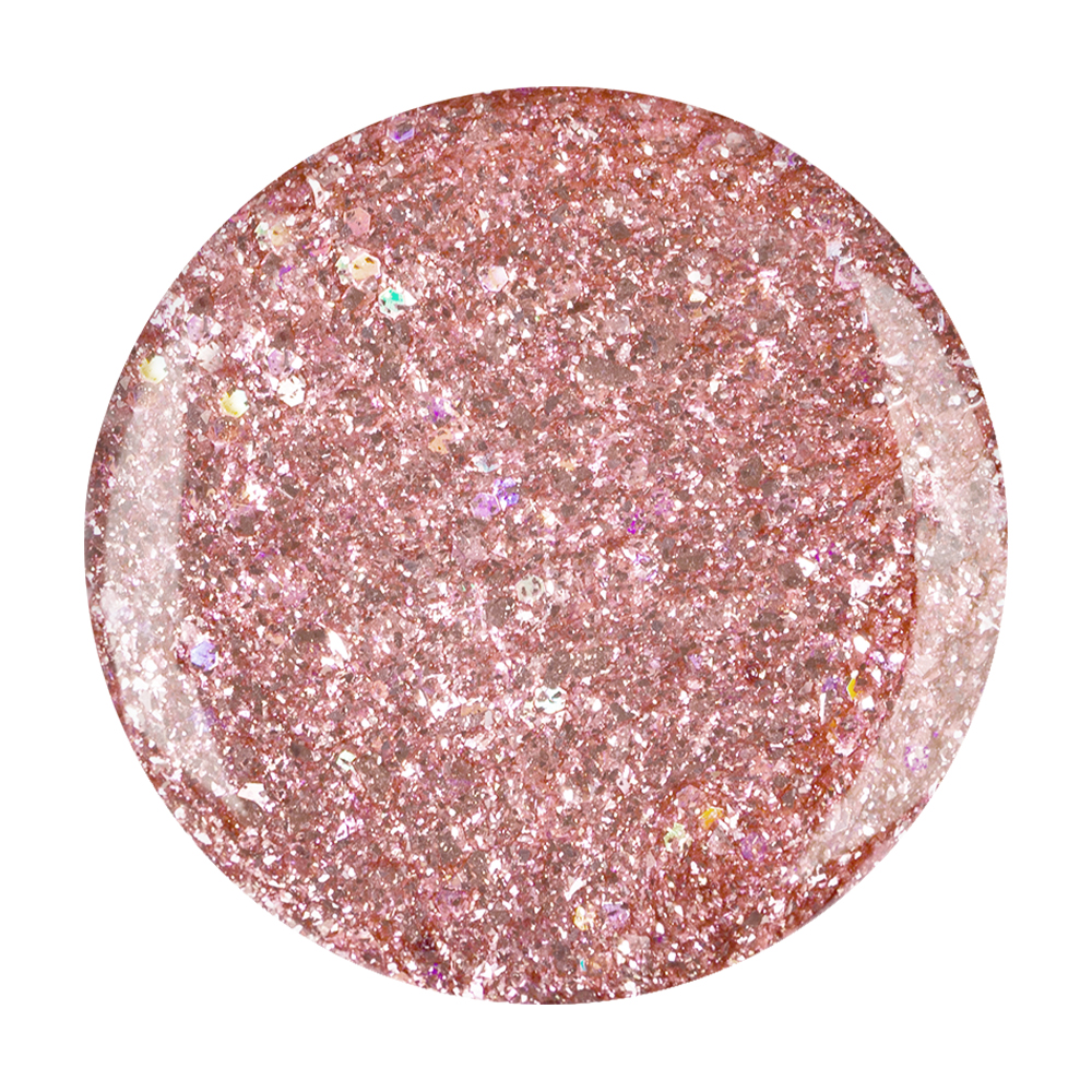 Гель с блёстками "Rosé Crystal" / Glimmer gel rosé crystal / 20 г / 18 мл / 1 Stk / Декоративный моделирующий гель / Розовый кристалл глиттер