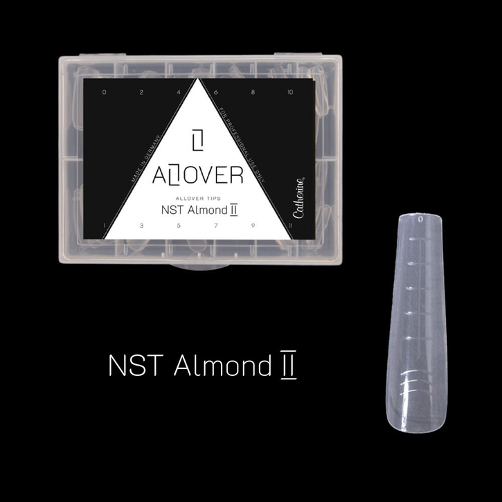 ALLover Tips NST Almond II / Типсы ALLover NST форма Almond II / 1 Stk / Для наращивания / Прозрачные