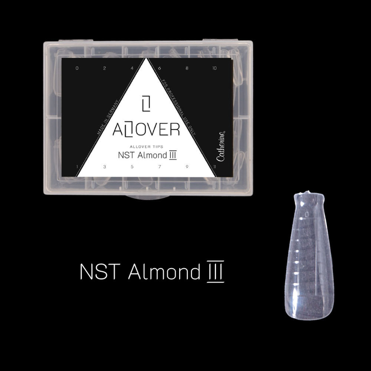 ALLover Tips NST Almond III / Типсы ALLover NST форма Almond III / 1 Stk / Для наращивания / Прозрачные
