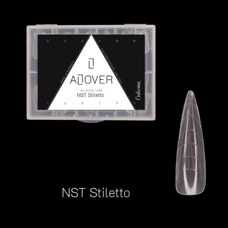ALLover Tips NST Stiletto / Типсы ALLover NST форма Stiletto / 1 Stk / Для наращивания / Прозрачные
