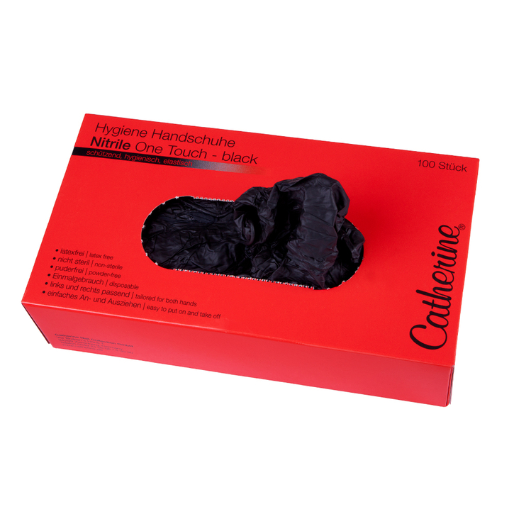 Nitrile One Touch black размер M / Перчатки нитриловые чёрные размер M / 1 VE / Одноразовые / Непудровые