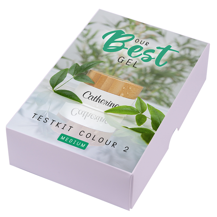 Our Best Gel Medium Testkit № 2 / 5 шт х 4,5 мл / Гель Бест Медиум "ТЕСТОВЫЙ НАБОР № 2" / Гели для укрепления ногтей коротких и средней длины / Гели средней вязкости самовыравнивающиеся
