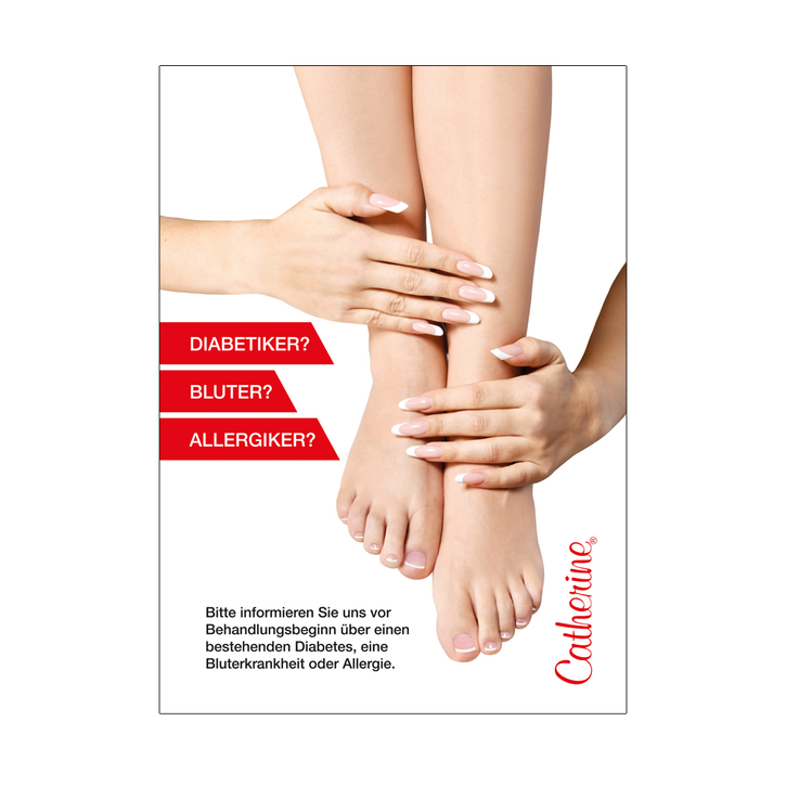 Рекламная табличка информация по уходу за ногами / Werbeschild Foot Care Information / 1 Stk / Информационная табличка / Для педикюра