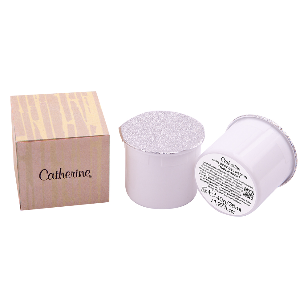 Our Best Gel Medium Тransparent / 40 гр / 36 мл / Гель Бест Медиум "Транспарент" / Гель прозрачный для укрепления любой длины / Гель средней вязкости самовыравнивающийся