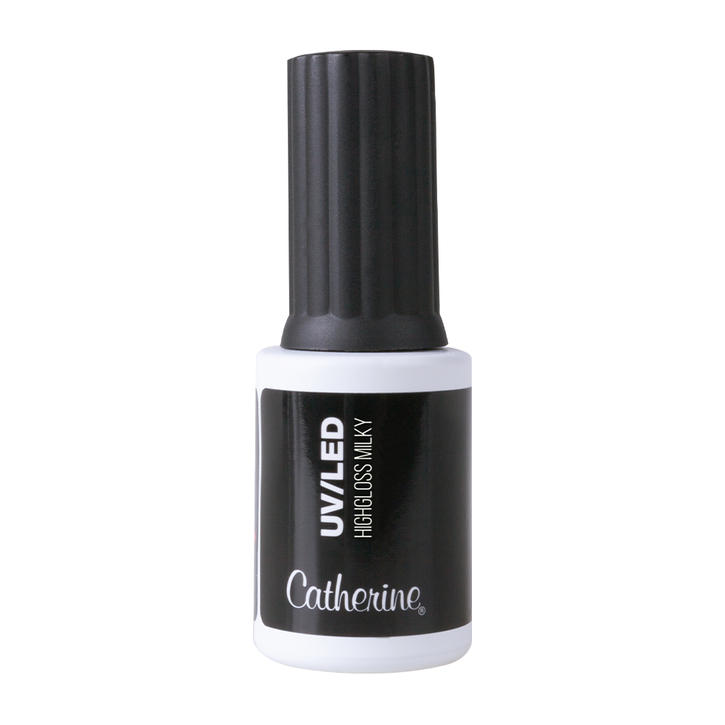 UV/LED Highgloss Milky / 10 гр / 8 мл / Финишный гель "Хайглосс Милки" / Тонковязкий / Витражный оттеночный эффект / Экстра-глянец / Без дисперсии