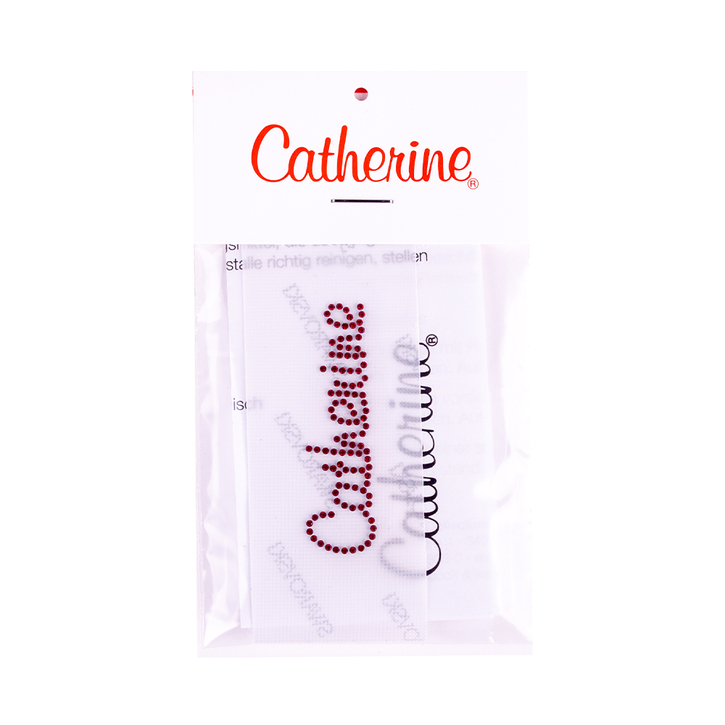 Термо-этикетка логотип Catherine Crystal Red