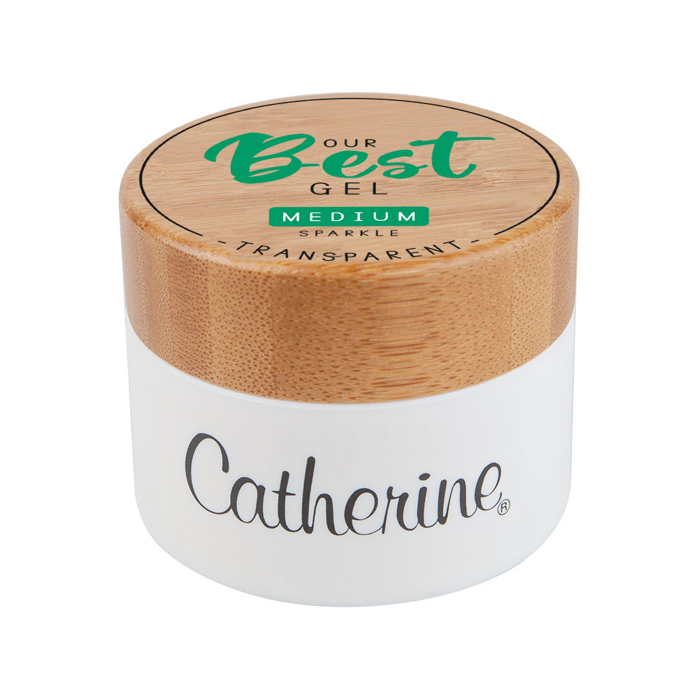 Баночка Our Best Gel Medium sparkle прозрачный / Our Best Gel Medium sparkle transparent Tiegel / 1 Stk / Пустая банка / С блёстками